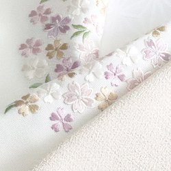 画像1: 刺繍半襟　桜づくし　オフホワイト地（03）