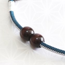 画像1: 紳士羽織紐　無双　マグネット　木玉　二色立別　青藍（せいらん）（04）