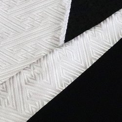 画像1: 白半襟　柄　正絹織巧紋　紗綾型