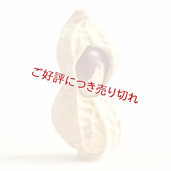 画像1: 黄楊根付　落花生 1個実入り【岡壱名入り】【桐箱付き】　（2023年9月1日掲載） (1)