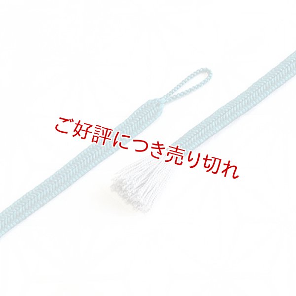 画像1: 羽織紐　女短　ゆるぎ色撚房　孔雀色／銀鼠（37） (1)