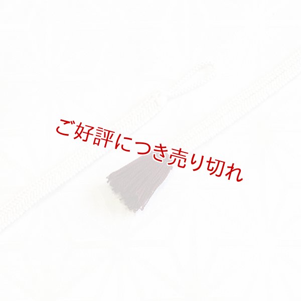 画像1: 羽織紐　女短　ゆるぎ色撚房　白／臙脂（06） (1)