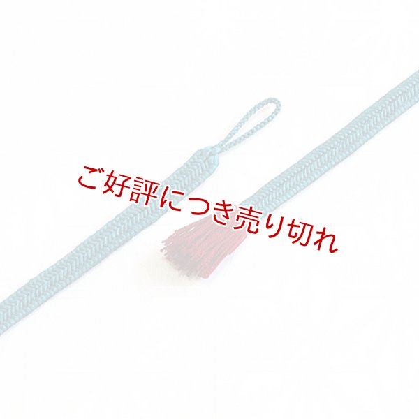 画像1: 羽織紐　女短　ゆるぎ色撚房　孔雀色／深赤（36） (1)
