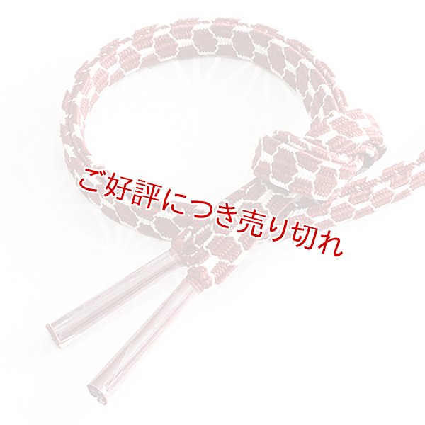 画像1: 帯締め　貝の口亀甲色に白　（01） (1)