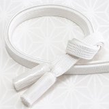 帯締め　角朝無地撚房　白（31）