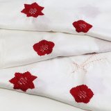 帯揚げ　輪出し吹き寄せ　白／深赤（02）