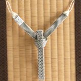 紳士羽織紐　角朝 鹿の子 押込房【A】　藍墨茶（あいすみちゃ）（07）