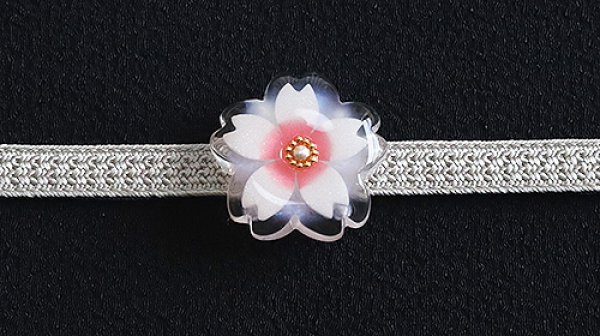 画像1: 帯留め　小桜（昼の桜） (1)