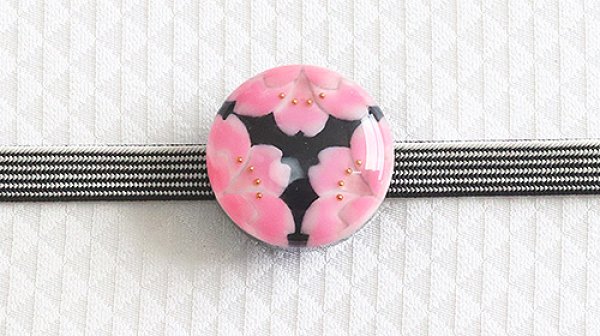 画像1: 帯留め　三つ割り桜（グラデーション） (1)