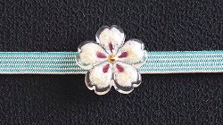 画像1: 帯留め　おぼろ桜（シェルミックス）