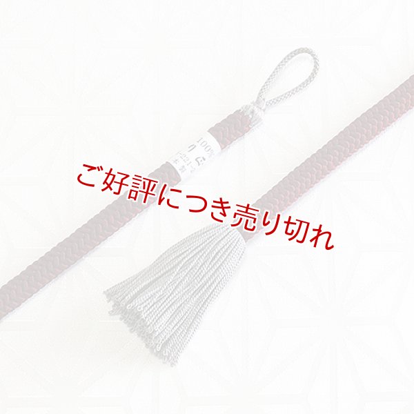 画像1: 紳士羽織紐　丸唐色撚房　臙脂（えんじ）／（房）桔梗鼠（ききょうねず）（01） (1)