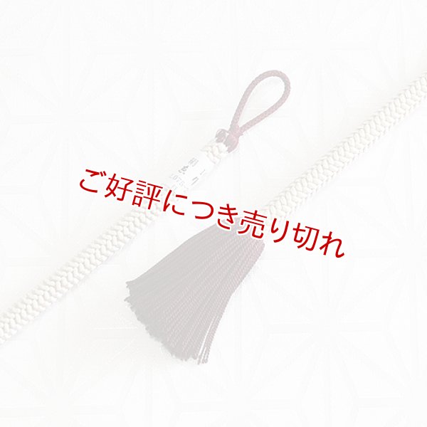 画像1: 紳士羽織紐　丸唐色撚房　アイボリー／（房）臙脂（えんじ）（05） (1)