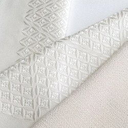 画像1: 刺繍半襟　七宝菊　オフホワイト（04）