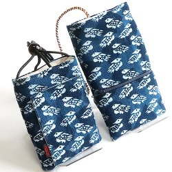 画像1: 紳士用　たもと落とし　水鳥（藍染め）