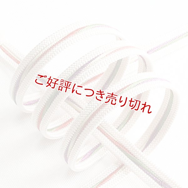 画像1: 帯締め　平唐四本洋角ひねり撚房（カジュアル）　オフホワイト／柿渋色・練色・竜胆色・老竹色（02） (1)