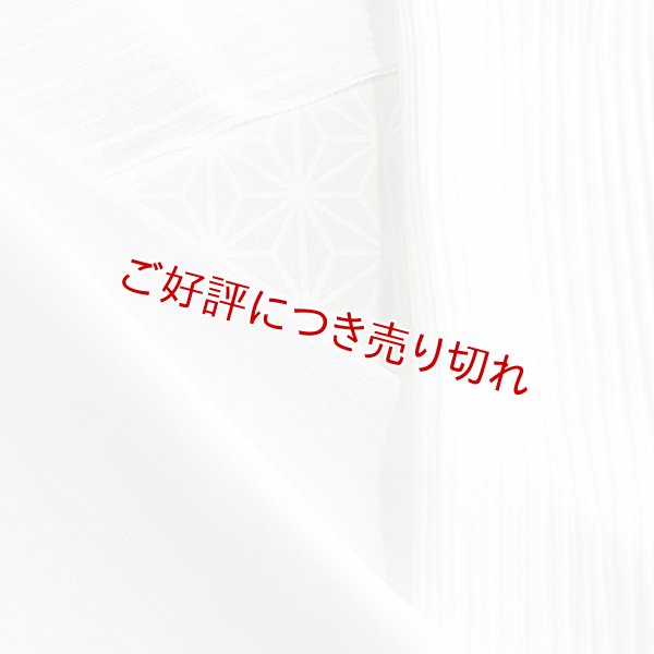 画像1: 単衣半襟　楊柳（きんち）無地　白（06） (1)