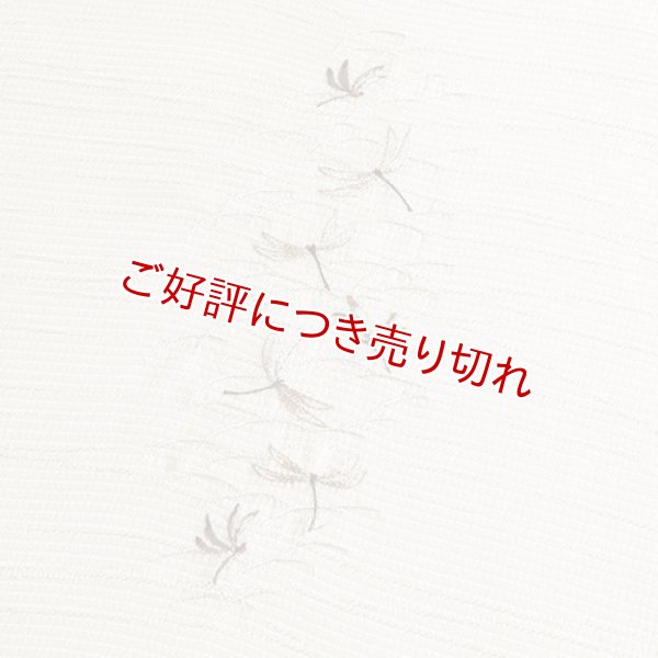 画像1: 帯揚げ 絽　刺繍露芝にとんぼ　（01） (1)