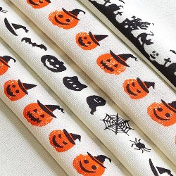 画像1: 帯揚げ　ハロウィン　クリーム（03）