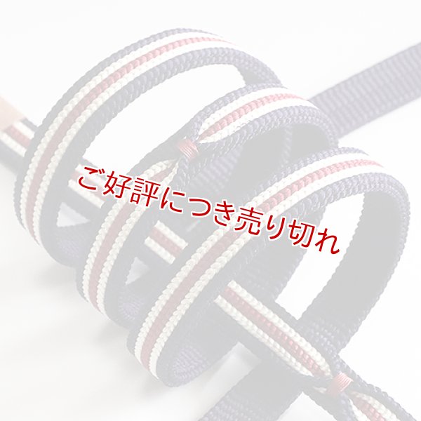 画像1: 帯締め　綾竹二枚合わせ縞留房　紫黒（しこく）（09） (1)