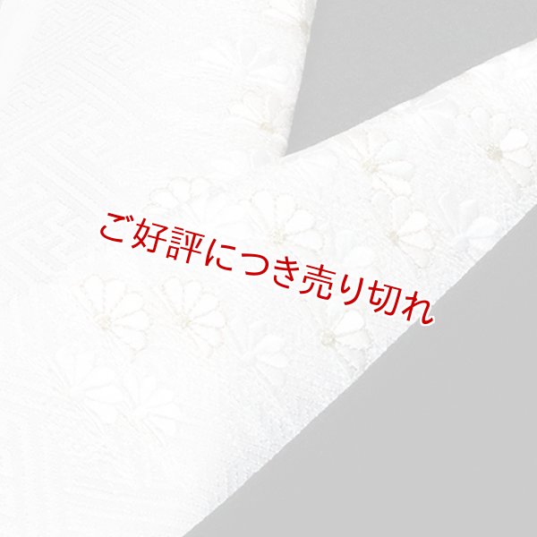 画像1: 黒留袖（礼装用）半襟　【正絹素材】　霞菊　白／金 (1)