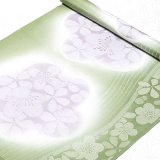 帯揚げ　彩色大梅小梅　松葉色（まつばいろ）／藤鼠（ふじねず）（04）