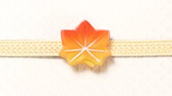 画像1: 帯留め　楓（橙）