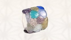 画像1: ガラス帯留め　slow sphatika（スロースパティカ）　石積み（マルチカラー）