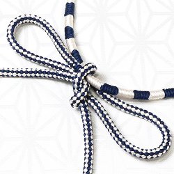 画像1: 羽織紐　女中　八津切替鴨川撚房　濃藍（こいあい）（05）