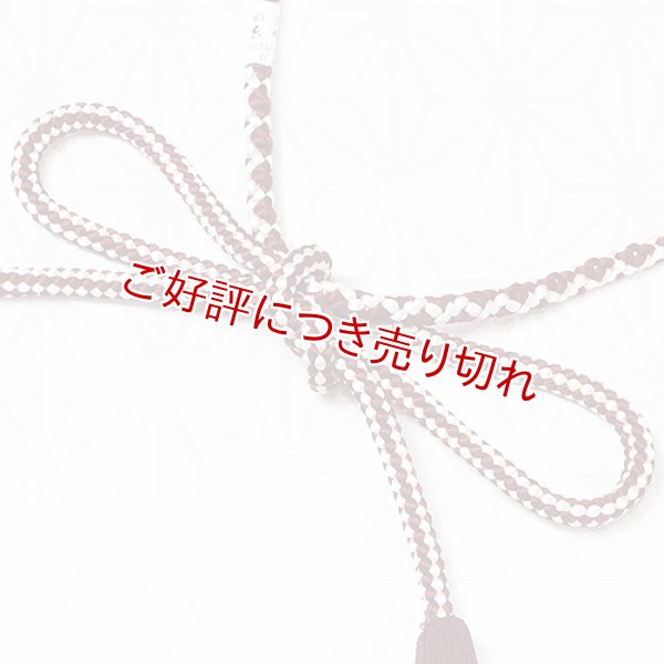 画像1: 紳士羽織紐　八津切替小花撚房　臙脂（えんじ）（01） (1)