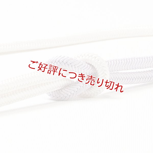 画像1: 帯締め　洋角白地片〆切撚房　（04） (1)