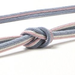 画像1: 帯締め　レース綾杉立別銀突甲撚房　（02）