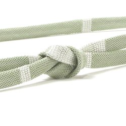 画像1: 帯締め　レース内記段柄銀ちらし撚房　（04）