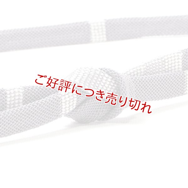 画像1: 帯締め　レース内記段柄銀ちらし撚房　（08） (1)