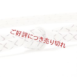 画像1: 帯締め　レース双大和白地絣撚房　（01）