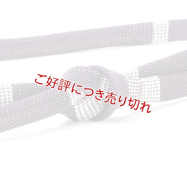 画像1: 帯締め　レース内記段柄銀ちらし撚房　（07） (1)
