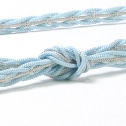 画像1: 帯締め　レース江戸五本合わせ銀突甲十字撚房　（04）