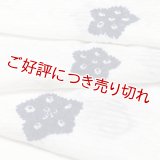 帯揚げ　絽輪出し白地桔梗 　紺青（こんじょう）（08）