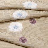 帯揚げ　絽輪出し白場取り菊花 　白橡（しろつるばみ）（06）