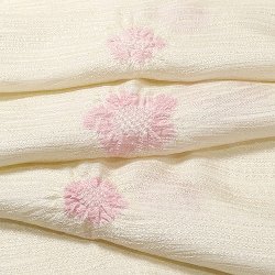 画像1: 帯揚げ　絽輪出しさざなみ梅桔梗銀散し 　ピンク （01）