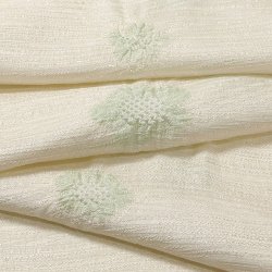 画像1: 帯揚げ　絽輪出しさざなみ梅桔梗銀散し 　アップルグリーン（03）