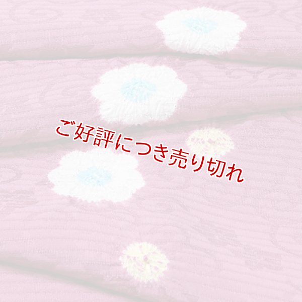 画像1: 帯揚げ　絽輪出し白場取り菊花 　梅紫（うめむらさき）（03） (1)