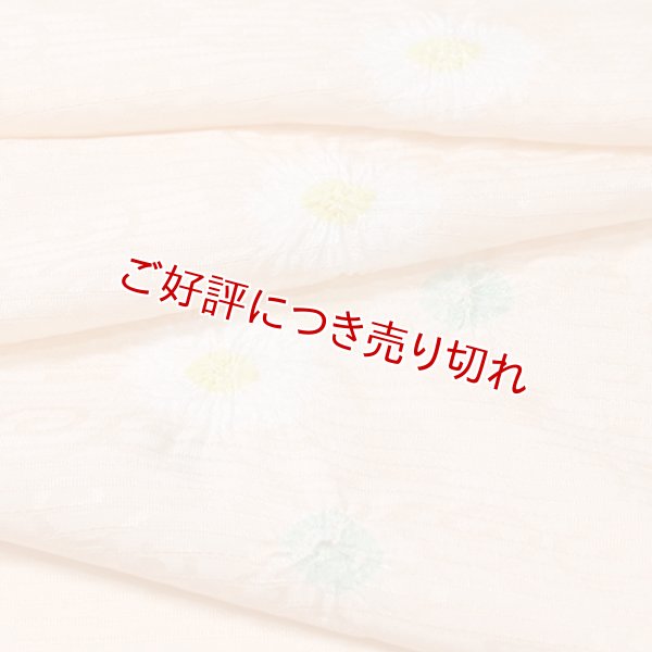 画像1: 帯揚げ　絽輪出し白場取り菊花 　虹色（にじいろ）（02） (1)