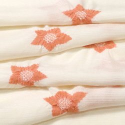 画像1: 帯揚げ　絽輪出し桔梗 　中紅（なかべに）色（01）