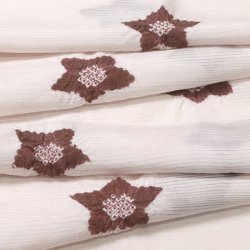 画像1: 帯揚げ　絽輪出し桔梗 　小豆色（03）