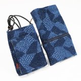 紳士用　たもと落とし　裂取り（藍染め）