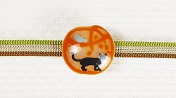 画像1: 帯留め　猫と小鳥