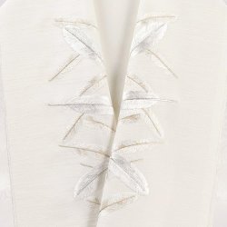 画像1: 刺繍半襟　羽根　ホワイト（03）