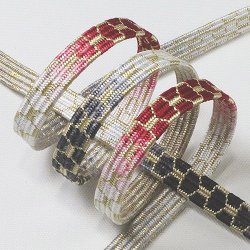 画像1: 帯締め　貝の口亀甲四色ぼかし　（05）