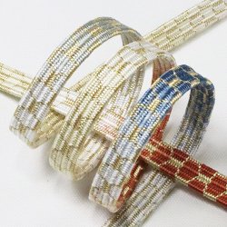 画像1: 帯締め　貝の口亀甲四色ぼかし　（03）