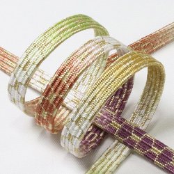 画像1: 帯締め　貝の口亀甲四色ぼかし　（01）